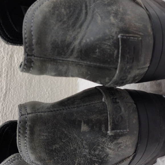 Sorel Lolla ll Quarry Gray Leather Strap Stud Chunky Heel Pull On Ankle Boot - Picture 14 of 16